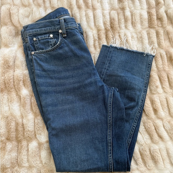 rag & bone Women's Blue Skinny Jeans with Distressed Detail - Picture 2 of 3
